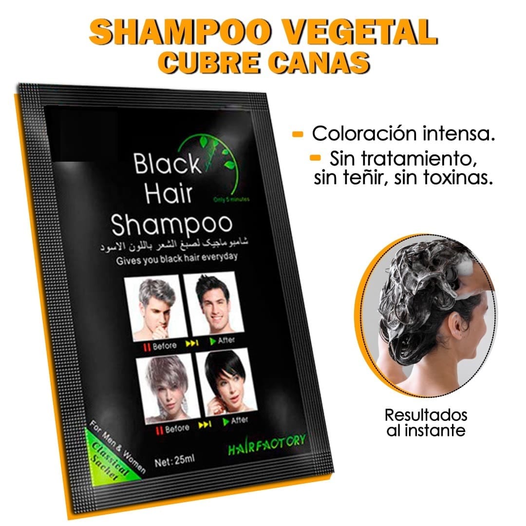 SHAMPOO TINTE O CUBRE CANAS Color NEGRO