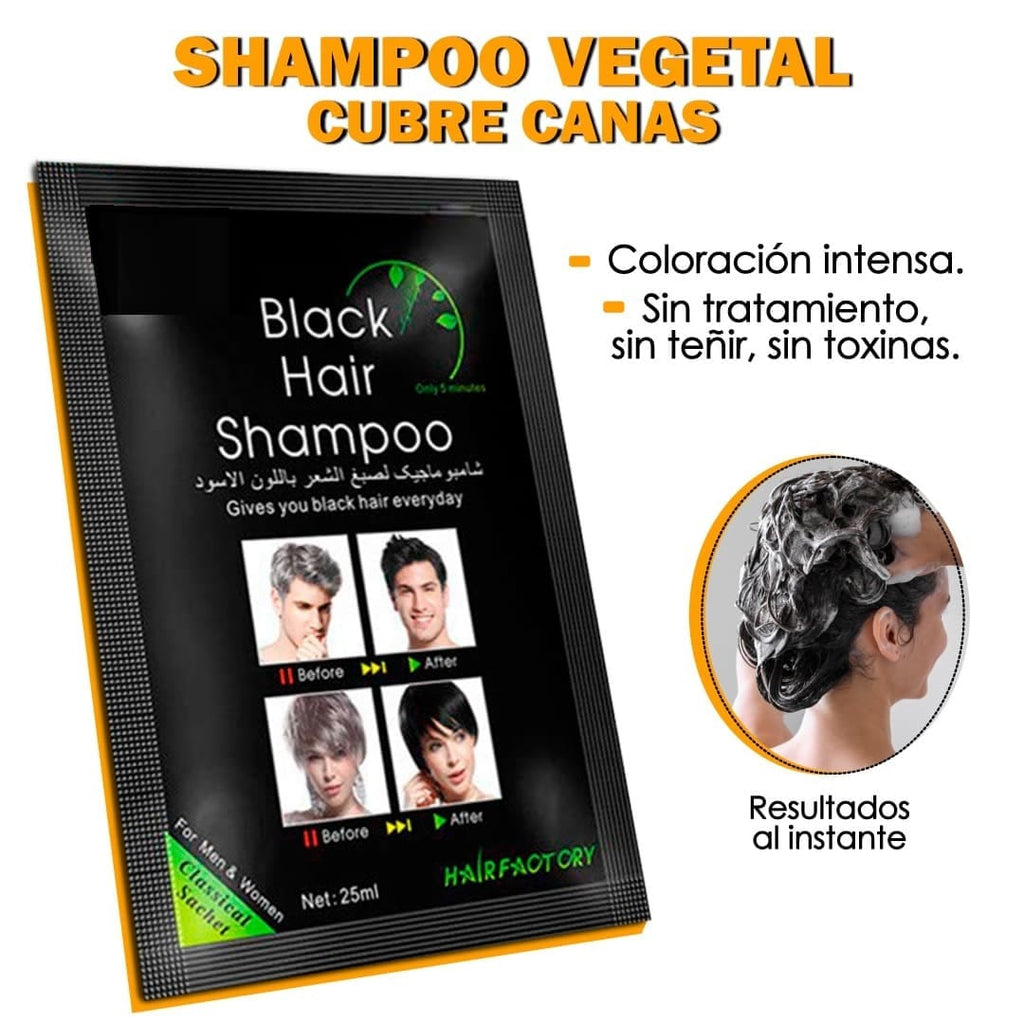 SHAMPOO TINTE O CUBRE CANAS Color NEGRO