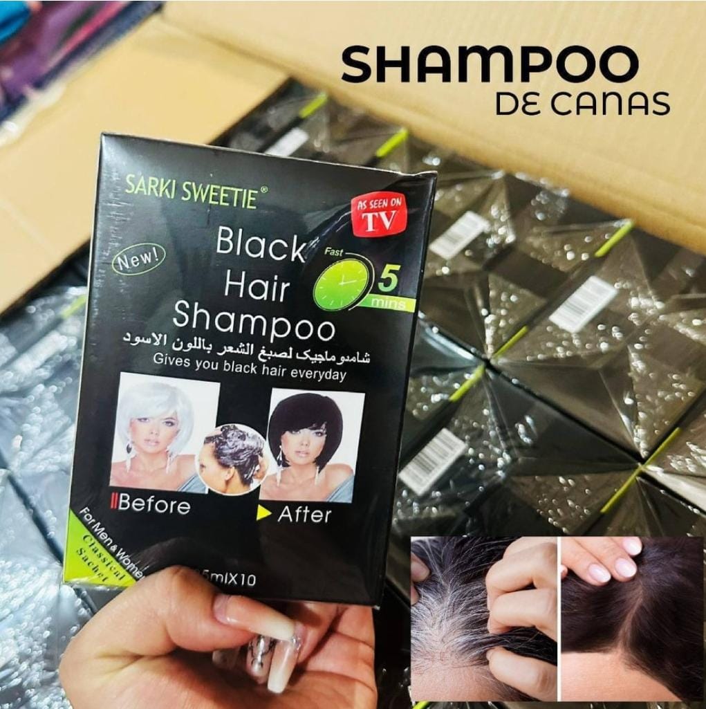 SHAMPOO TINTE O CUBRE CANAS Color NEGRO