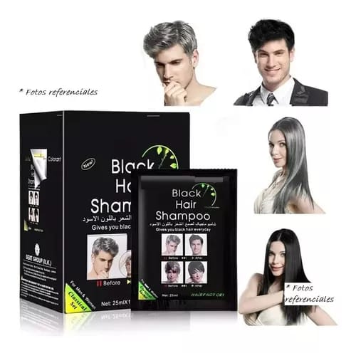 SHAMPOO TINTE O CUBRE CANAS Color NEGRO